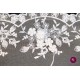 Dantelă albă cu flori 3D ivoire
