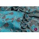 Jacquard texturat cu flori turquoise
