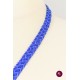 Bandă albastră cu mărgeluțe accesorizată manual