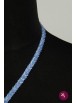 Bandă baby blue accesorizată manual cu mărgeluțe