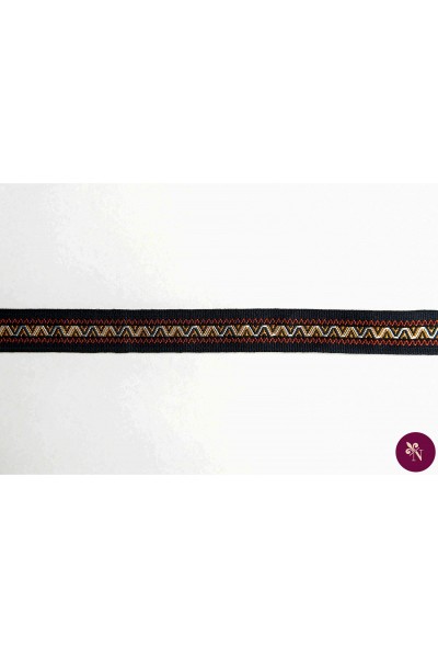 Bandă bleumarin tradițională zigzag