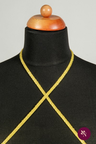 Bandă galbenă accesorizată manual cu mărgeluțe