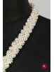 Bandă ivoire împletită cu perle și mărgeluțe