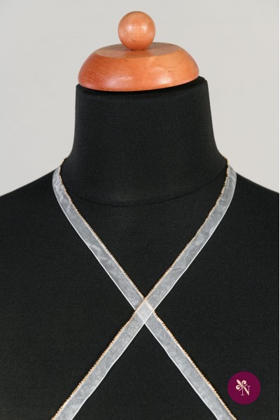 Bandă ivoire cu șirag auriu metalic