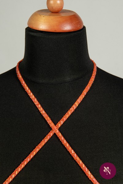 Bandă orange accesorizată manual cu mărgeluțe