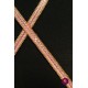 Bandă roz-aurie cu șiret și lurex