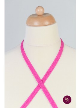 Bandă roz lila cu mărgeluțe accesorizată manual