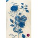 Dantelă albastru electric cu flori aplicate și lurex