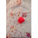 Dantelă cu flori 3D roșii