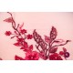 Dantelă roșu bordo cu flori 3D