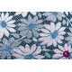 Dantelă elastică albastră cu flori albe