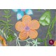 Organza brodată cu flori multicolore