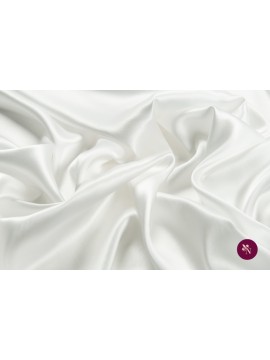 Satin mătase naturală alb