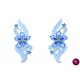 Aplicație termoadezivă cu flori albastre aqua