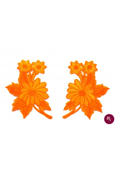 Aplicație cu flori orange termoadezivă