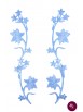 Flori albastre brodate termoadezive