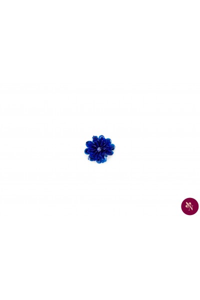 Floare aplicabilă bleumarin din mărgele și paiete