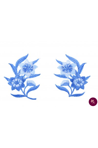 Flori albastre cerneală termoadezive