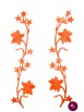 Flori orange brodate termoadezive