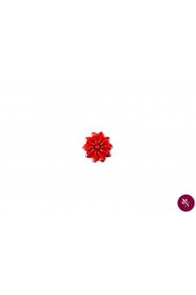 Floare aplicabilă roșie din mărgele și paiete