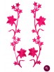 Flori roz fucsia brodate termoadezive