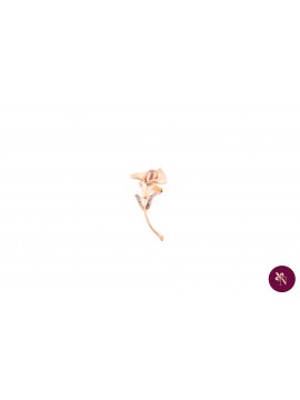 Broșă metal floare cu perlă