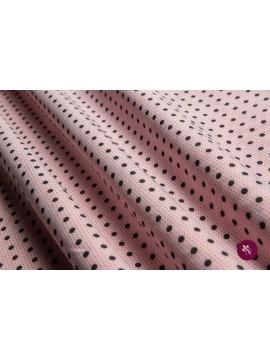 Stofă flanel roz pal cu buline și puncte